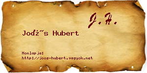 Joós Hubert névjegykártya